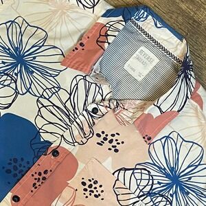 Reverse Threads Mens XL Floral Button Shirt Boho Cottagecore Pastel Layering‎